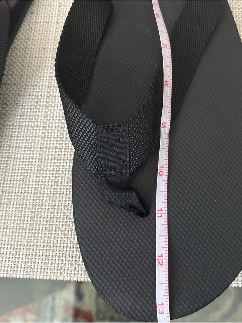 Rainbow Black Canvas Thong Flip Flops